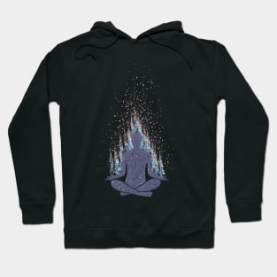 Enlightenment Meditation and Hands Drawn Yoga Pose Hoodie